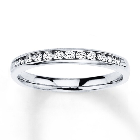 Previously Owned Diamond Band 1/4 ct tw Round-cut 10K White Gold Size