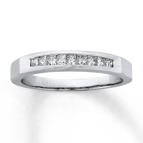 Previously Owned Previously Owned Band 1/4 ct tw Princess-cut Diamonds 14K White Gold Size 4.25