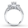 Previously Owned 3-Stone Diamond Ring 1 ct tw Round-cut 14K White Gold