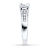 Thumbnail Image 3 of Previously Owned Three-Stone Ring 1 ct tw Princess & Round-cut Diamonds 14K White Gold - Size 9.5