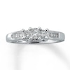 Thumbnail Image 1 of Previously Owned Engagement Ring 1/2 ct tw Princess-cut Diamonds 14K White Gold Size 3.75
