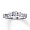 Thumbnail Image 1 of Previously Owned Engagement Ring 1/2 ct tw Round-cut Diamonds 14K White Gold - Size 8.5