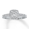Previously Owned Engagement Ring 1/2 ct tw Princess & Round-cut Diamonds 14K White Gold