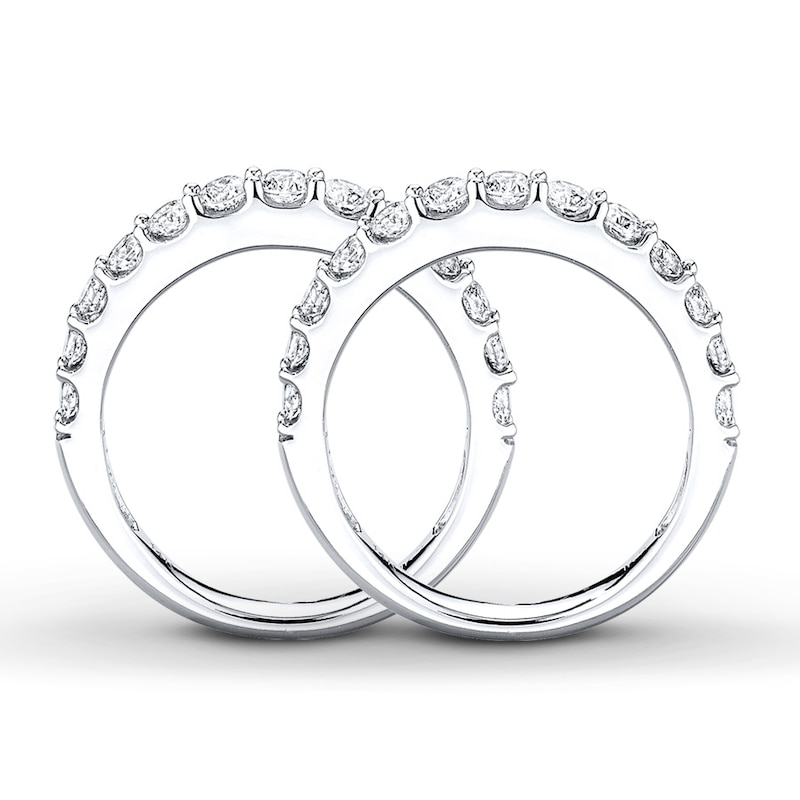 Main Image 2 of Previously Owned Wedding Band 1-1/2 ct tw Round-cut Diamonds 14K White Gold - Size 9.5
