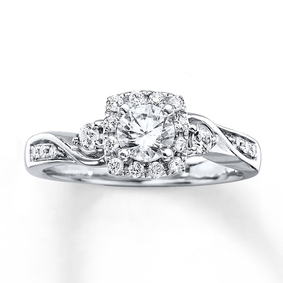 Previously Owned Diamond Engagement Ring 5/8 ct tw Round-cut 14K White Gold