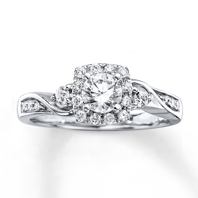 Previously Owned Diamond Engagement Ring 5/8 ct tw Round-cut 14K White Gold