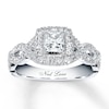 Thumbnail Image 0 of Previously Owned Neil Lane Ring 1 ct tw Princess & Round-cut Diamonds 14K White Gold