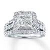Thumbnail Image 1 of Previously Owned Diamond Engagement Ring 3 ct tw Princess & Round-cut 14K White Gold - Size 10
