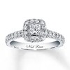 Thumbnail Image 1 of Previously Owned Neil Lane Engagement Ring 7/8 ct tw Princess & Round-cut Diamonds 14K White Gold - Size 5.5