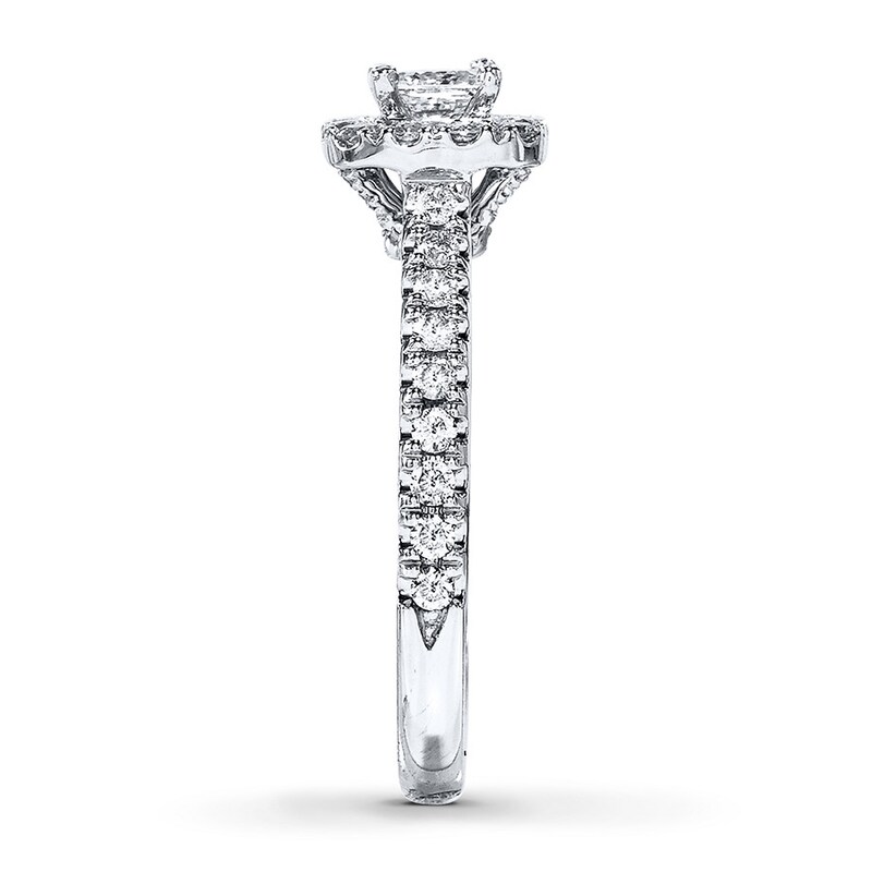 Main Image 3 of Previously Owned Neil Lane Engagement Ring 7/8 ct tw Princess & Round-cut Diamonds 14K White Gold - Size 5.5