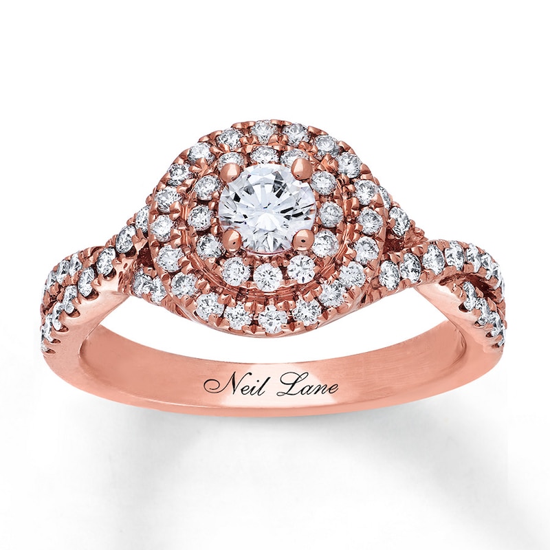 Previously Owned Neil Lane Engagement Ring 7/8 ct tw Round-cut 14K Rose Gold