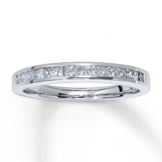 Previously Owned Diamond Wedding Band 1/3 ct tw Princess-cut 14K White Gold Size 11