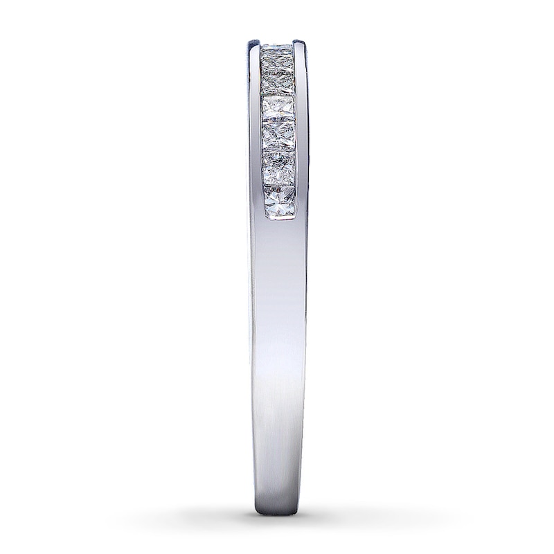 Main Image 3 of Previously Owned Diamond Wedding Band 1/3 ct tw Princess-cut 14K White Gold - Size 11