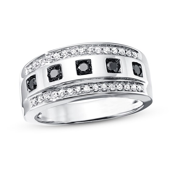 Previously Owned Men's Band 5/8 ct tw Round-cut Diamonds 10K White Gold Size 12.5