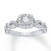 Thumbnail Image 1 of Previously Owned Neil Lane Engagement Ring 5/8 ct tw Princess & Round-cut 14K Gold