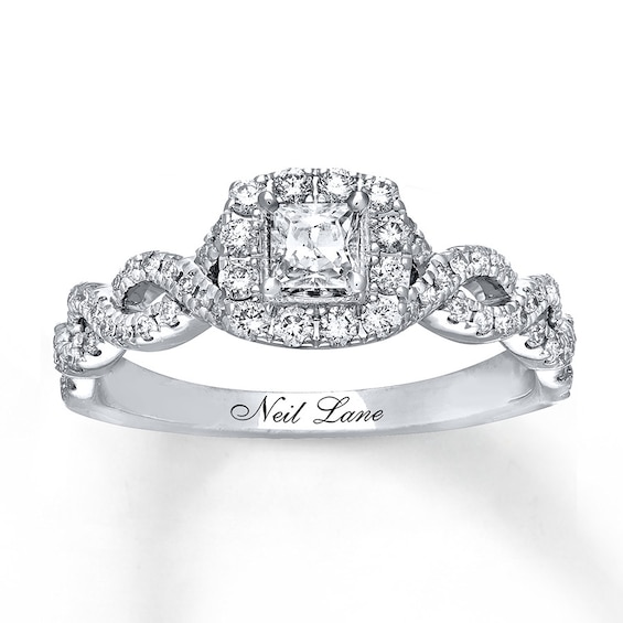 Previously Owned Neil Lane Engagement Ring 5/8 ct tw Princess & Round-cut 14K Gold