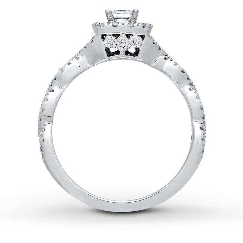 Main Image 2 of Previously Owned Neil Lane Engagement Ring 5/8 ct tw Princess & Round-cut 14K Gold