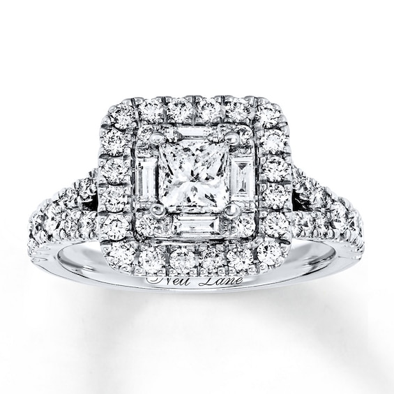 Previously Owned Neil Lane Diamond Ring 1-1/4 ct tw Princess, Baguette, & Round-cut 14K Gold
