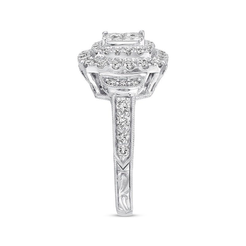 Main Image 2 of Previously Owned Neil Lane Diamond Engagement Ring 1-5/8 ct tw Princess & Round-cut 14K White Gold