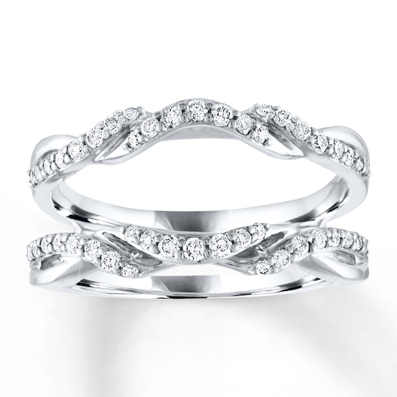 Previously Owned Diamond Enhancer Ring 3/8 ct tw Round-cut 14K White Gold