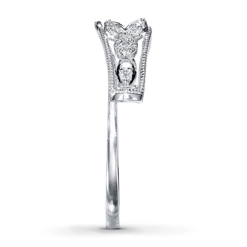 Main Image 3 of Previously Owned Diamond Enhancer Ring 1/6 ct tw Round-Cut 14K White Gold - Size 9.5