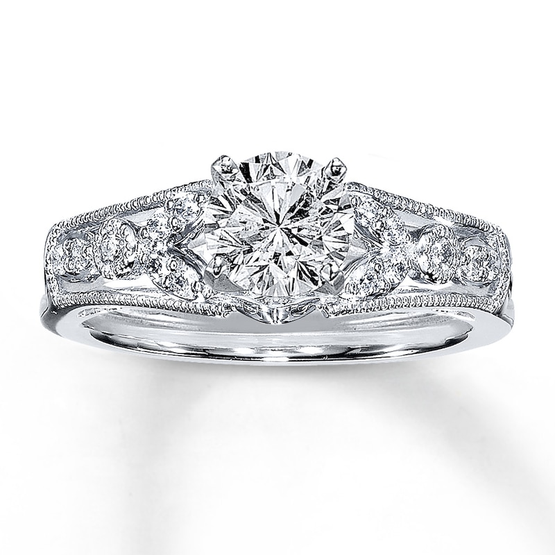 Main Image 4 of Previously Owned Diamond Enhancer Ring 1/6 ct tw Round-Cut 14K White Gold - Size 9.5