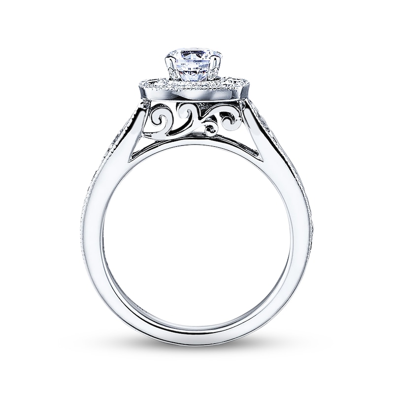 Main Image 2 of Previously Owned Diamond Engagement Ring 7/8 ct tw Round-Cut 14K White Gold