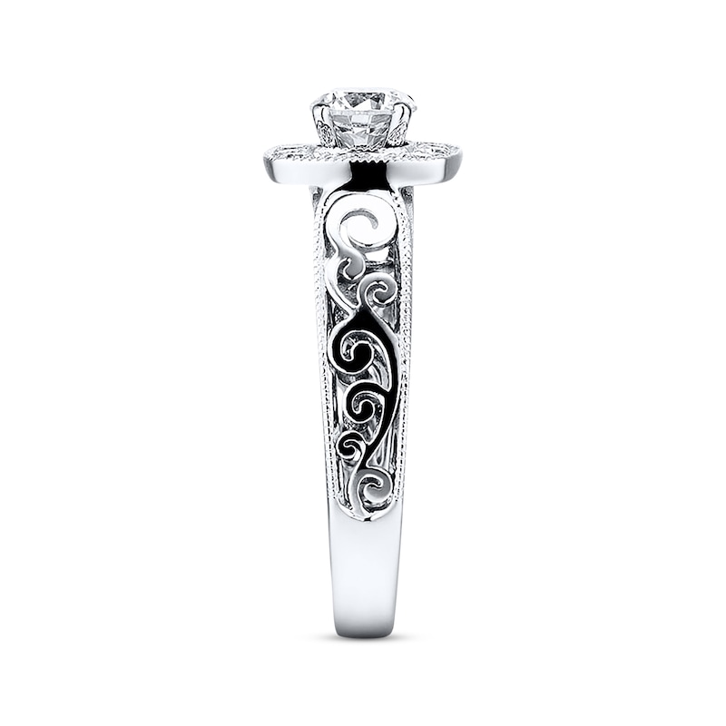 Main Image 3 of Previously Owned Diamond Engagement Ring 7/8 ct tw Round-Cut 14K White Gold