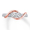 Thumbnail Image 4 of Previously Owned Ever Us Two-Stone Anniversary Ring 3/4 ct tw Round-cut Diamonds 14K Two-Tone Gold