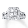 Thumbnail Image 1 of Previously Owned Diamond Engagement Ring 1 ct tw Princess & Round-cut 14K White Gold