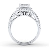 Thumbnail Image 2 of Previously Owned Diamond Engagement Ring 1 ct tw Princess & Round-cut 14K White Gold