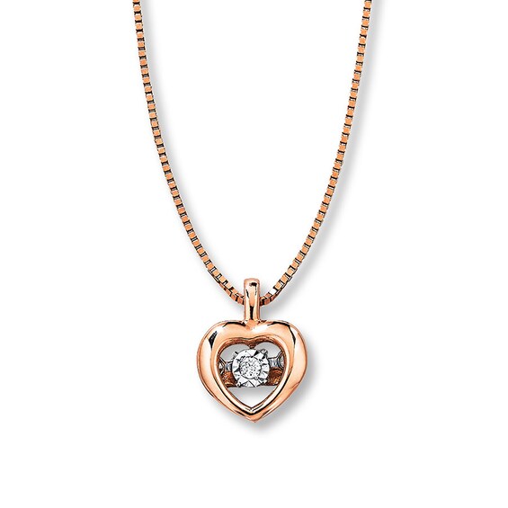 Previously Owned Petite Diamond Heart Necklace 10K Rose Gold
