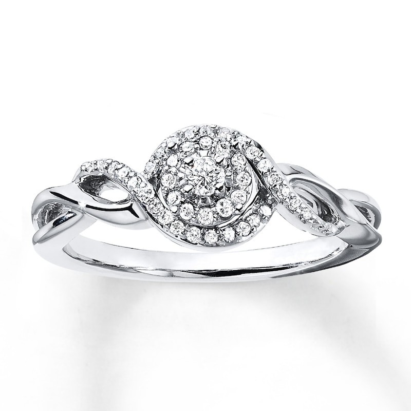 Main Image 1 of Previously Owned Diamond Ring 1/5 ct tw Round-cut 10K White Gold