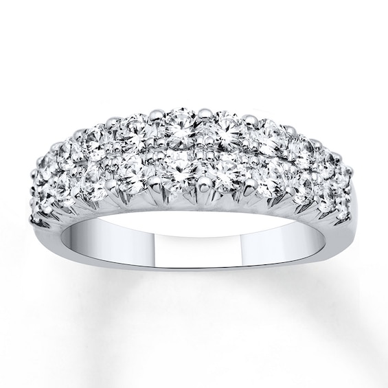 Previously Owned Hearts Desire Diamond Anniversary Band 1-1/4 ct tw Round-cut 18K White Gold