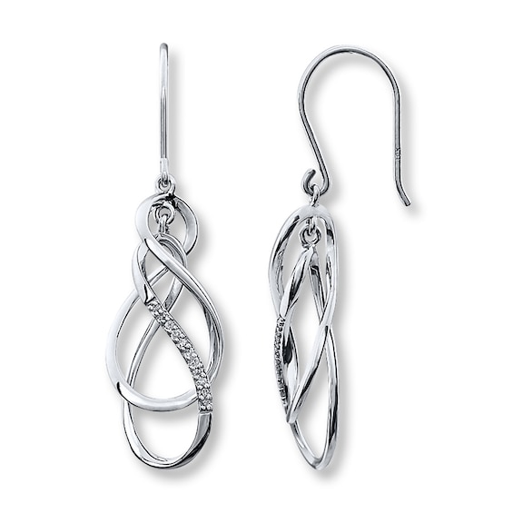 Previously Owned Diamond Earrings 1/20 ct tw Round-cut 10K White Gold