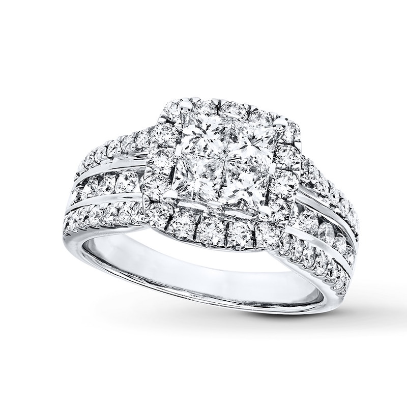 Main Image 1 of Previously Owned Diamond Engagement Ring 2 ct tw 14K White Gold