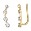 Previously Owned Diamond Ear Climbers 1/6 ct tw Round-cut 10K Two-Tone Gold