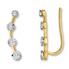 Thumbnail Image 1 of Previously Owned Diamond Ear Climbers 1/6 ct tw Round-cut 10K Two-Tone Gold