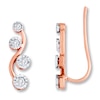 Thumbnail Image 1 of Previously Owned Diamond Earring Climbers 1/6 ct tw Round-cut 10K Two-Tone Gold