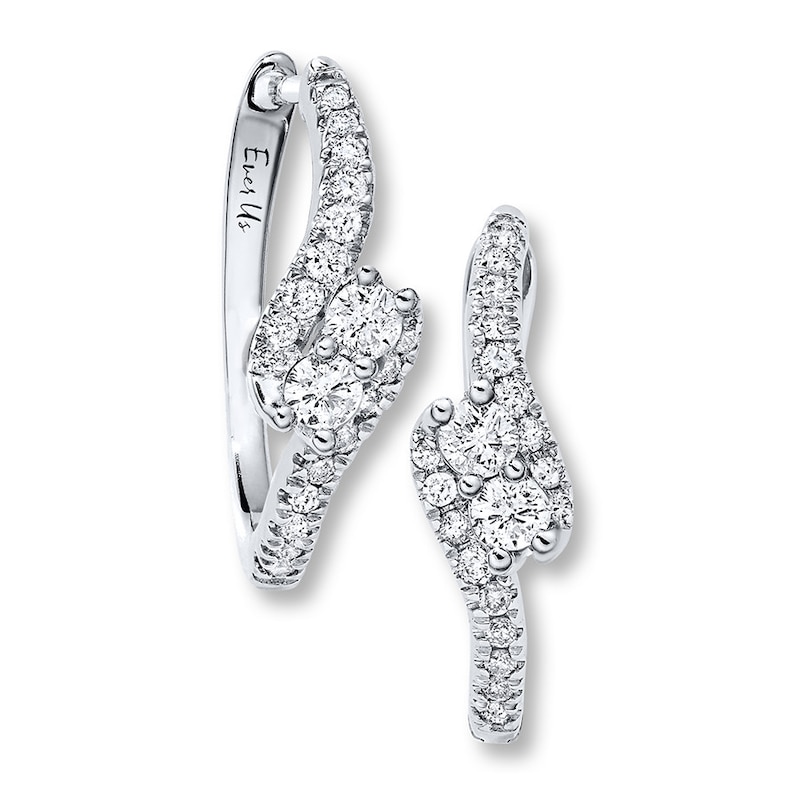 Main Image 1 of Previously Owned Ever Us Diamond Earrings 3/8 ct tw 14K White Gold