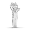 Thumbnail Image 3 of Previously Owned Diamond Bridal Set 1/2 ct tw Princess-cut 14K White Gold