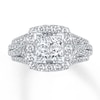 Thumbnail Image 3 of Previously Owned Diamond Engagement Ring 1-3/8 ct tw Princess-cut 14K White Gold