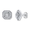 Previously Owned Diamond Earrings 1/6 ct tw Round-cut Sterling Silver