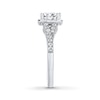 Thumbnail Image 3 of Previously Owned THE LEO Engagement Ring 1 ct tw Emerald & Round-cut Diamonds 14K White Gold