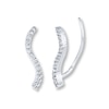 Previously Owned Diamond Earring Climbers Sterling Silver