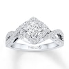 Thumbnail Image 1 of Previously Owned THE LEO Diamond Engagement Ring 1 ct tw Princess & Round-cut 14K White Gold