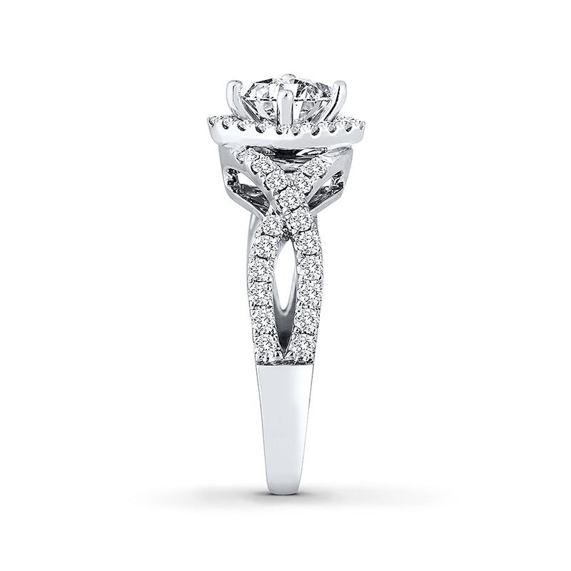Main Image 2 of Previously Owned THE LEO Diamond Engagement Ring 1 ct tw Princess & Round-cut 14K White Gold