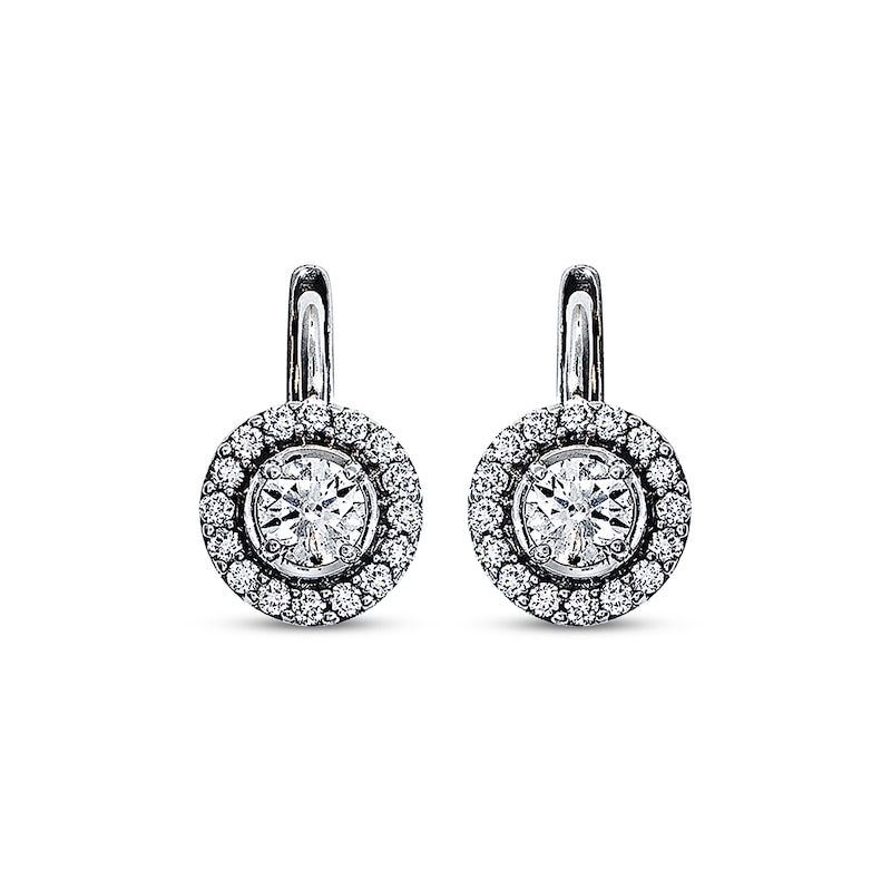 Main Image 2 of Previously Owned Round-Cut Diamond Earrings 1 ct tw 18K White Gold