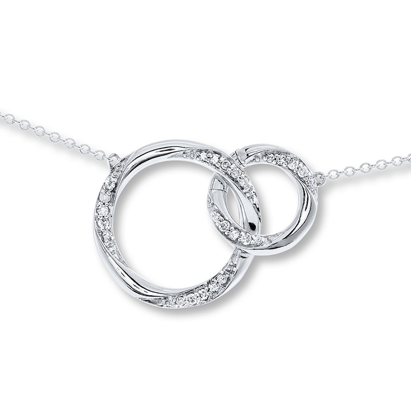 Previously Owned Miracle Links Necklace 1/6 ct tw Diamonds 10K White Gold