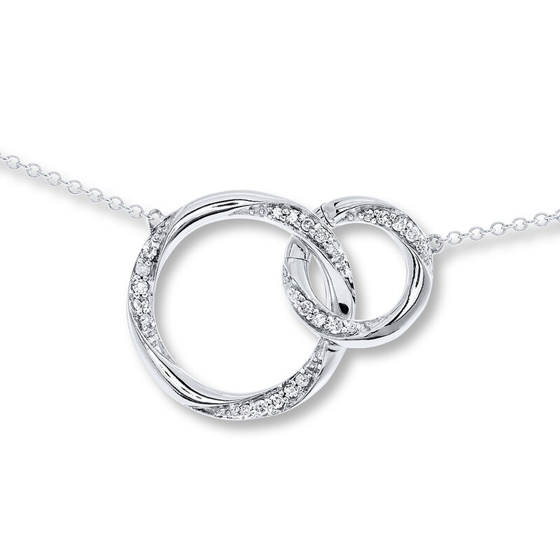 Main Image 1 of Previously Owned Miracle Links Necklace 1/6 ct tw Diamonds 10K White Gold